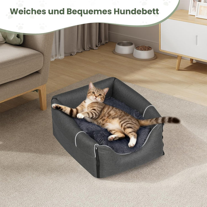 EUGAD Hundehöhle Kleine Hunde, 2-in-1 Hundehütte Indoor, Faltbar Warm Hundehütten,Hundekörbchen mit