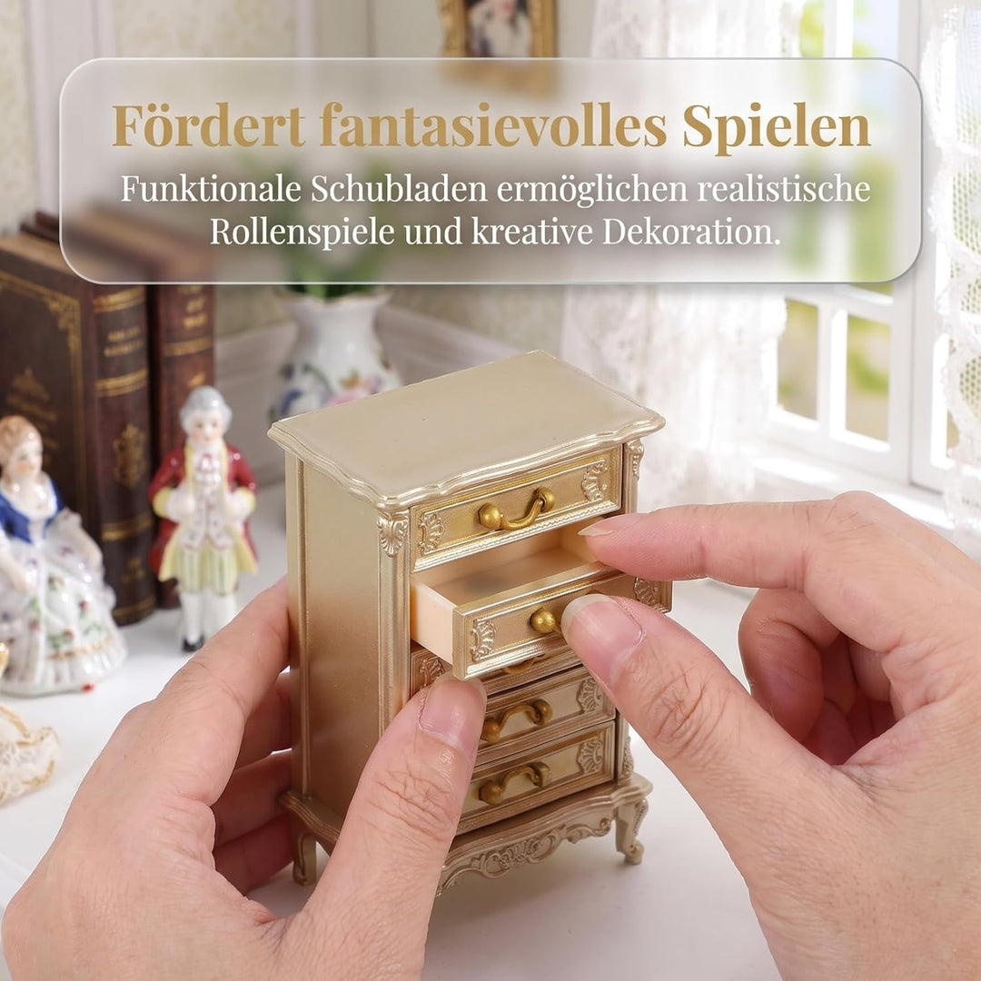 Toyvian Puppenhausmöbel aus Holz im Miniaturformat: Vintage-beistelltisch im Massstab 1:12, Retro-Sc