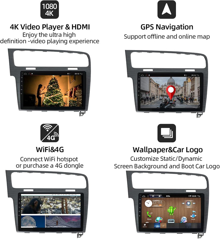 PX6 Android 12 IPS Autoradio für Golf 7 (2013-2018) - 4G+64G - Rückfahrkamera KOSTENLOS - 2 Din 10.1