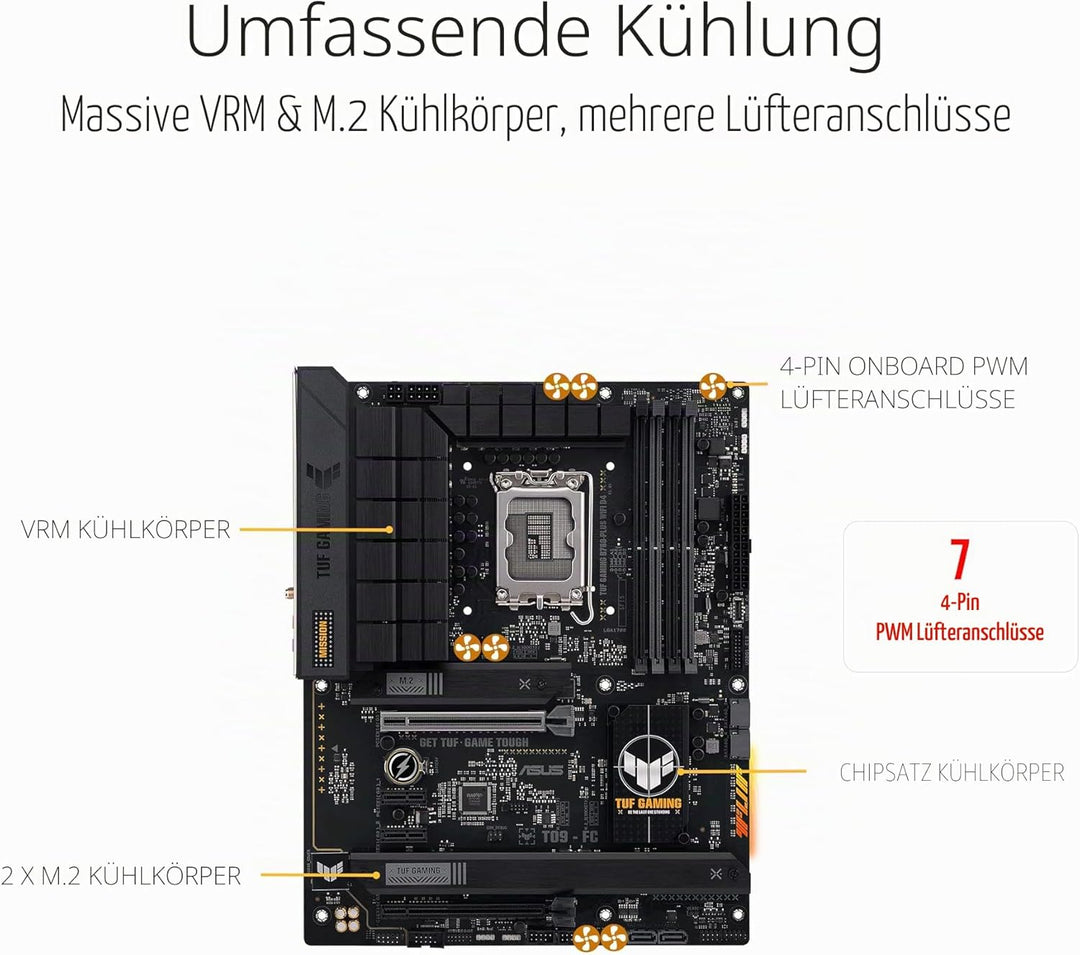 ASUS TUF GAMING B760-PLUS WIFI D4 Mainboard Sockel Intel LGA 1700 (Intel B760, ATX, DDR4 Speicher, P