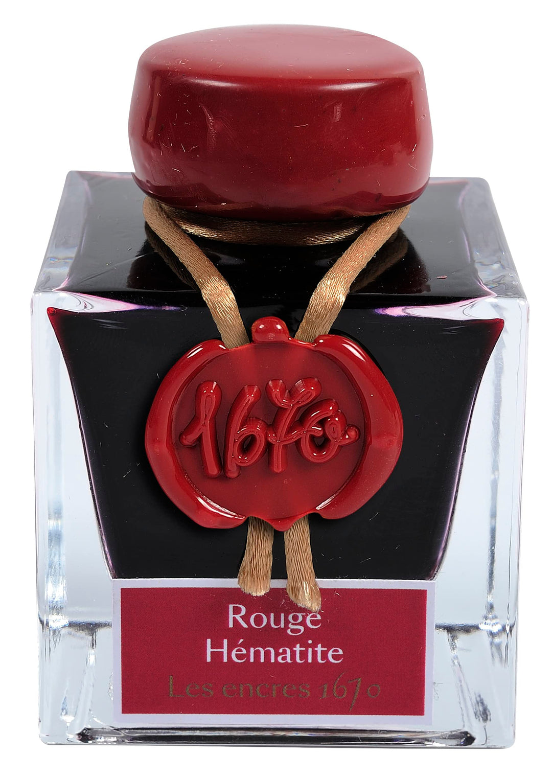 Jacques Herbin 15026JT Jubiläums- Tintenflakon 1670, 50 ml, für Federhalter, Farbintensiv, Rot Rouge