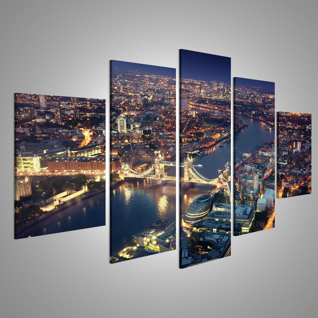 islandburner Bild auf Leinwand London In Der Nacht Mit Städtischen Architekturen Und Tower Bridge Wa