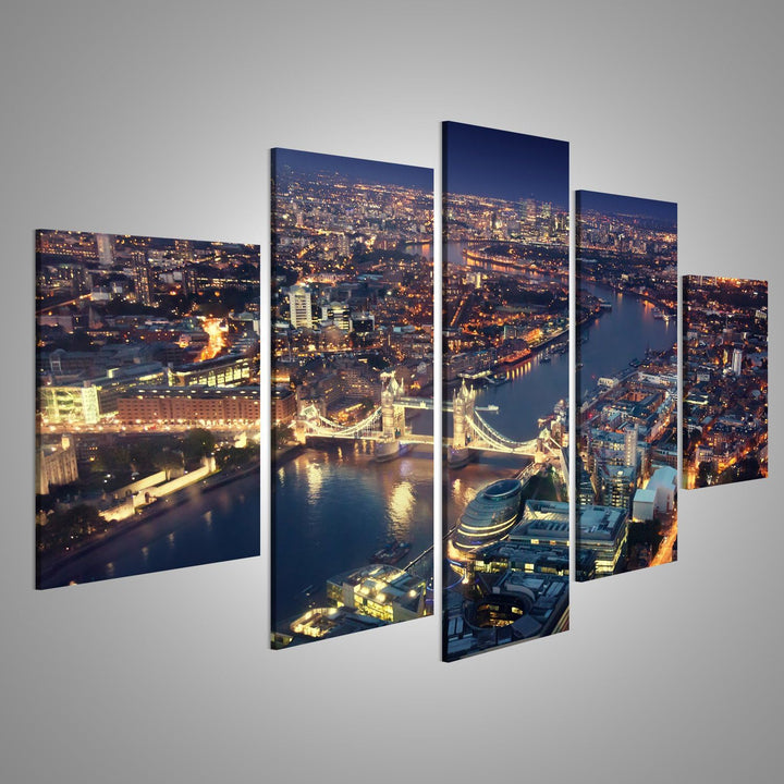 islandburner Bild auf Leinwand London In Der Nacht Mit Städtischen Architekturen Und Tower Bridge Wa