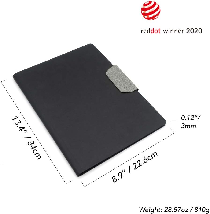 LHiDS Schreibmappe DIN A4 Klemmbrett Mappe, Multifunktionale Magnettafel mit Visitenkarte Halter & P