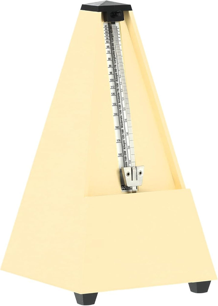 Wittner Metronom 817K Kunststoffgehäuse mit Glocke Taktell Pyramidenform elfenbein, elfenbein