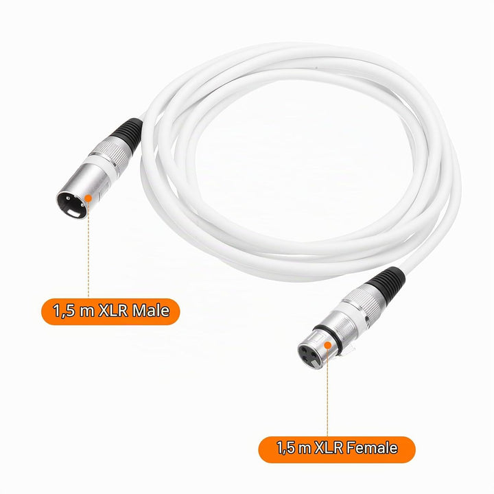 QUARKZMAN XLR Stecker auf XLR-Buchse 1,5m Mikrofonkabel Audio Adapter für Vorverstärker/Lautsprecher