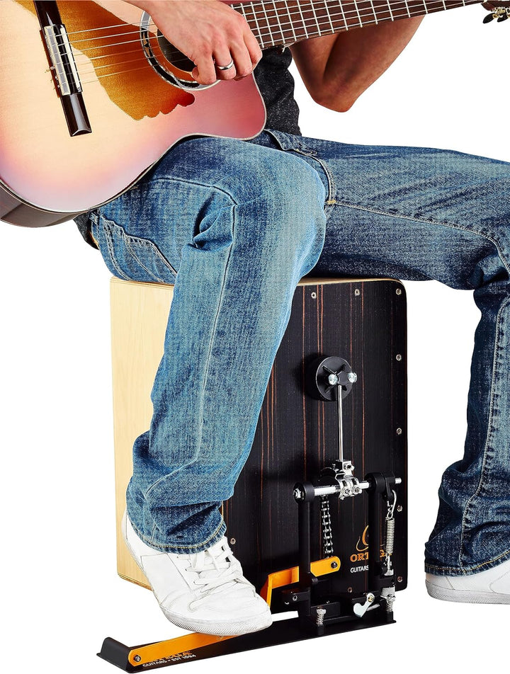 Ortega Guitars Cajon Pedal Rechts – Percussion Series – Metall Pedal mit Schaumstoffschläger für Tro