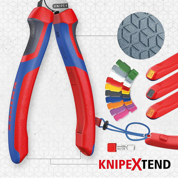 Knipex Mechanikerzange verchromt, mit Mehrkomponenten-Hüllen 200 mm 38 35 200 gekröpfte, flach-runde