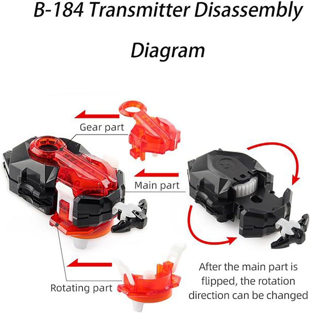 Gyros Turbo Set, 4D Metall Fusion Kampf Kreisel, Mit Battling Top Launcher, Geschenk-Sets,(B-201+B-1