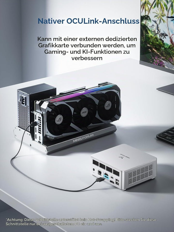 MINIS FORUM UM880 Plus Mini PC mit AMD Ryzen 7 8845HS(8C/16T, bis zu 5.1GHz),Mini Computer Radeon 78