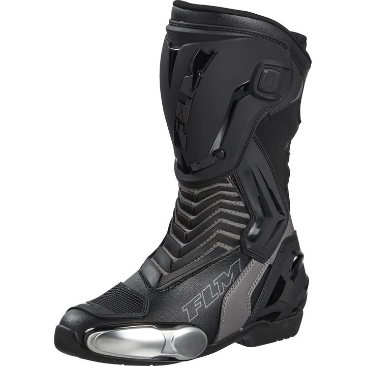 FLM Mandalika Damen Motorradstiefel Lang – Wasserdicht & Atmungsaktiv – Rutschfeste Sohle – Schwarz
