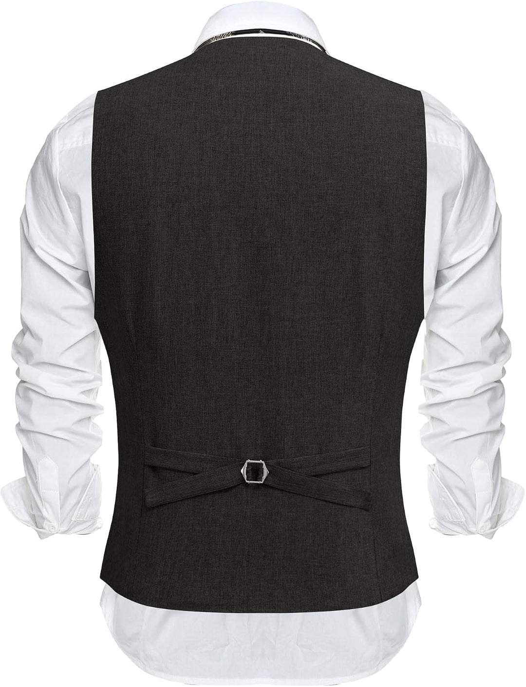 COOFANDY Weste Herren Anzug mit Taschen Anzugweste Gilet Casual Hochzeitsweste V-Ausschnitt Business