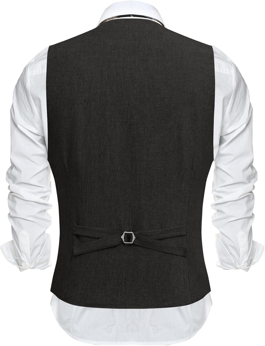 COOFANDY Weste Herren Anzug mit Taschen Anzugweste Gilet Casual Hochzeitsweste V-Ausschnitt Business