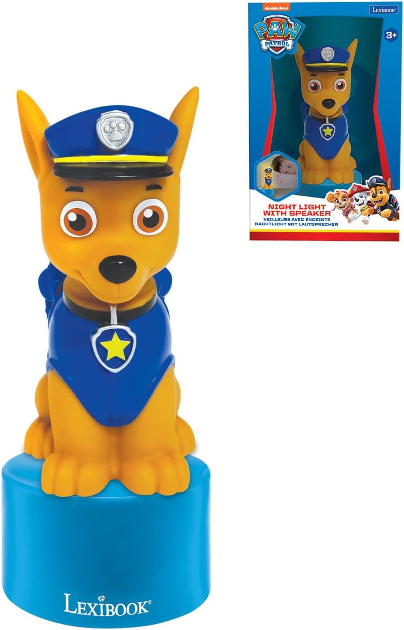 Lexibook, Paw Patrol, Chase Nachtlicht mit Lautsprecher, Weiches Licht, Batteriebetrieben, Blau, NS0
