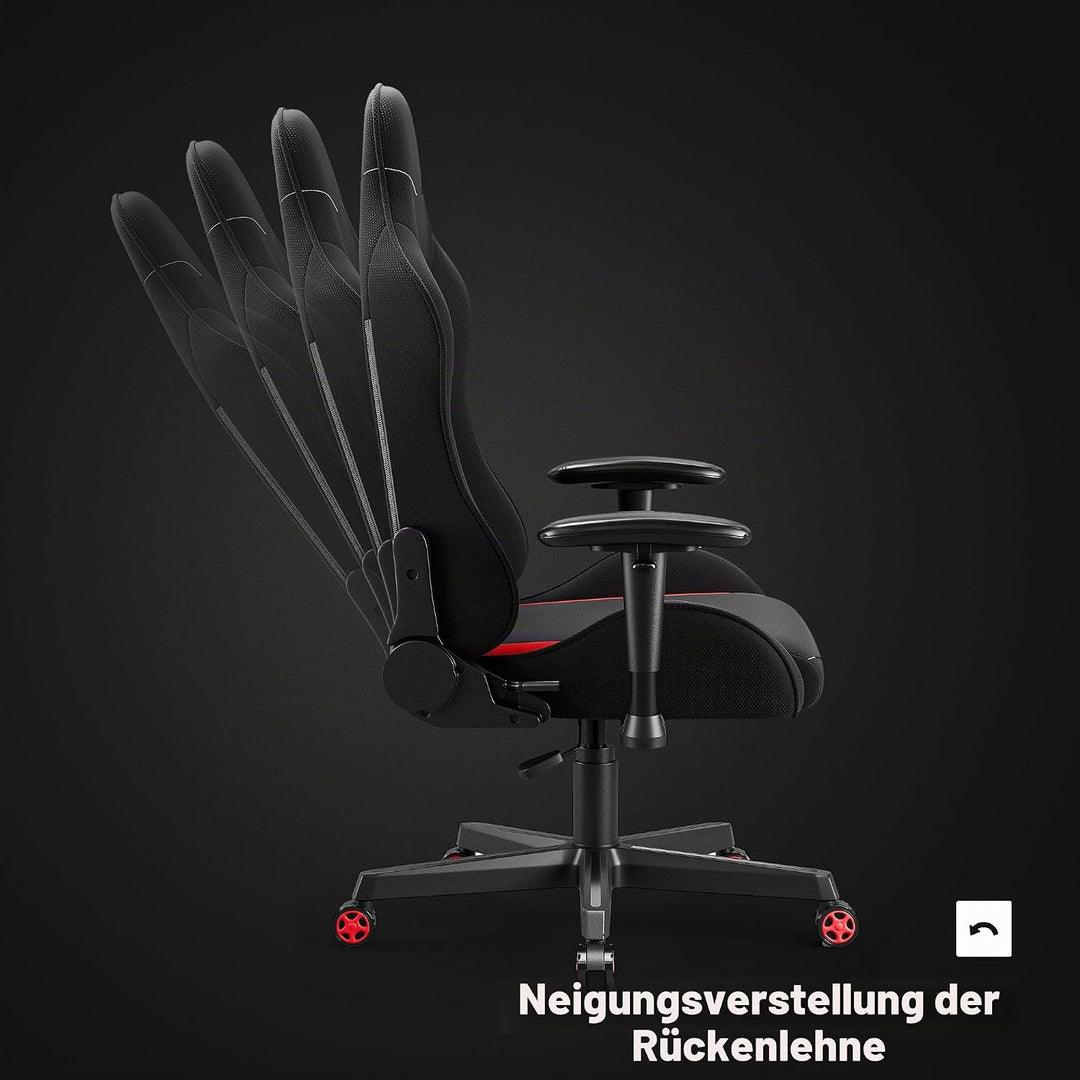 Diablo Gamer Stuhl Stoff | Gaming Stuhl Ergonomisch mit Stoffbezug, Verstellbare Armlehnen, Kippmech