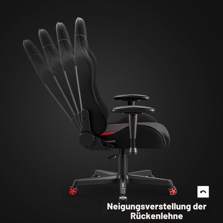 Diablo Gamer Stuhl Stoff | Gaming Stuhl Ergonomisch mit Stoffbezug, Verstellbare Armlehnen, Kippmech