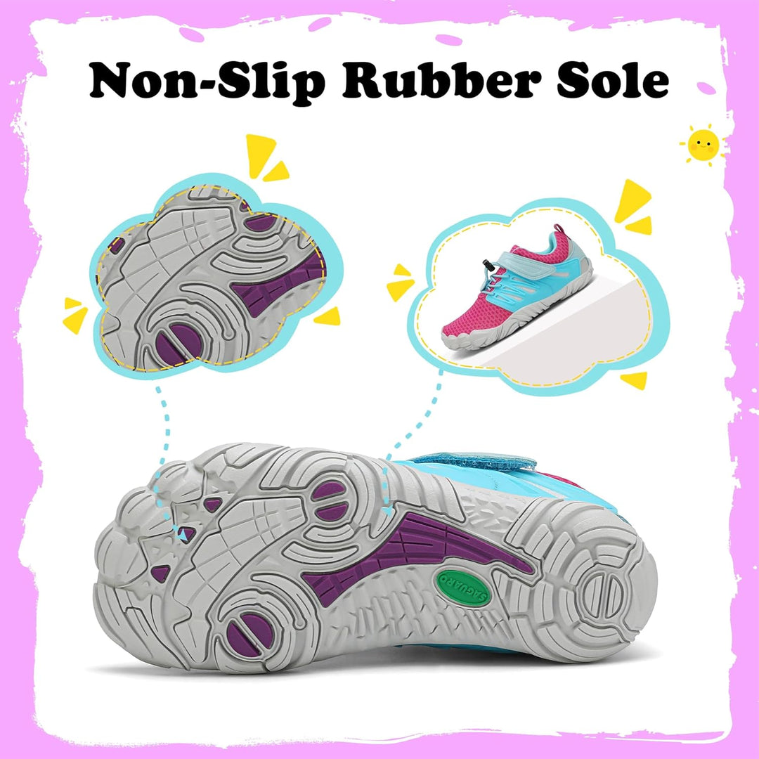 SAGUARO Jungen Mädchen Barfussschuhe Atmungsaktiv Badeschuhe für Kinder Gr.24-36 27 EU Rosa, 27 EU R