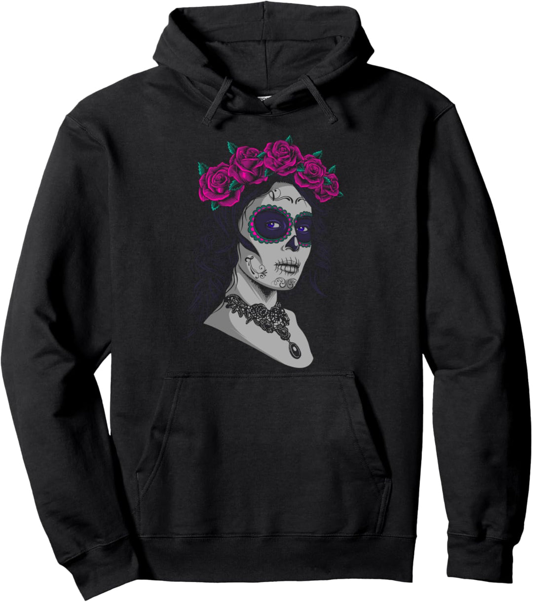 La Calavera Catrina - Santa Muerte - Dia de los Muertos Pullover Hoodie