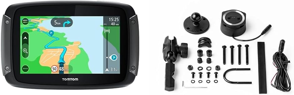 TomTom Motorrad Navi Rider 50 (4,3 Zoll) & Rider Motorradhalterungsset inklusive RAM für alle TomTom