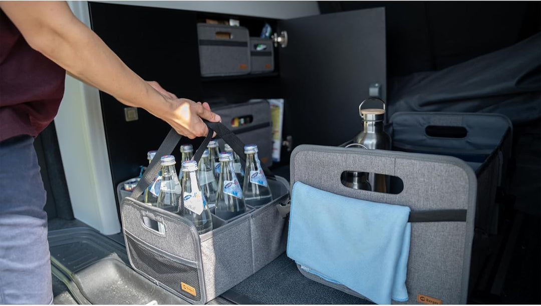 BERGER Faltbox Milo Midi Low | klappbare Aufbewahrungsbox | Organizer für Auto Haushalt Camping | fa