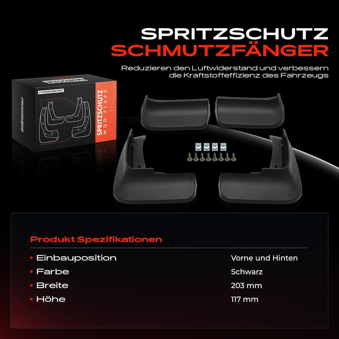 4X Schmutzfänger Spritzschutz Vorne Hinten für M-u-l-t-i-v-a-n VI Transporter/Caravelle VI 2.0L Kast