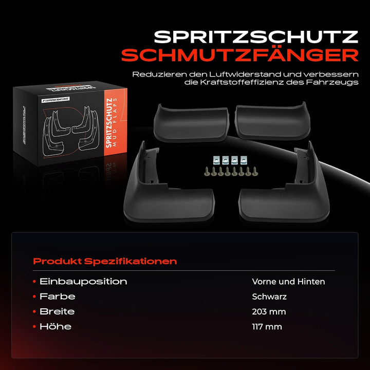 4X Schmutzfänger Spritzschutz Vorne Hinten für M-u-l-t-i-v-a-n VI Transporter/Caravelle VI 2.0L Kast