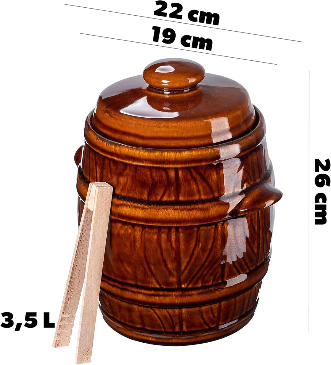 KADAX Steinzeugtopf, Dichter Keramiktopf mit Deckel, Spülmaschinenfester Steinguttopf, handgefertigt