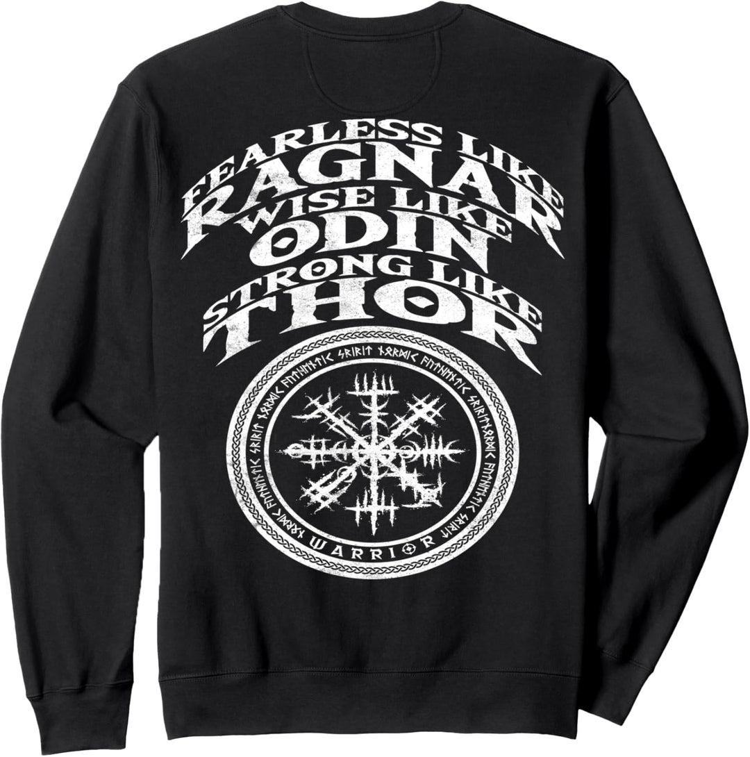 Wikinger Kleidung Vegvisir Wikinger Kompass Rückendruck Sweatshirt