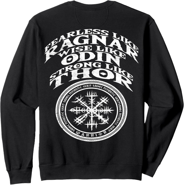 Wikinger Kleidung Vegvisir Wikinger Kompass Rückendruck Sweatshirt