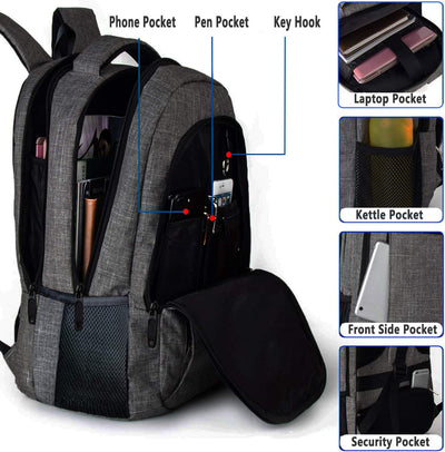 BAOMANYI Rucksack Herren, Schulrucksack Jungen Teenager Grosser Laptop 17 Zoll Arbeit Business Wasse