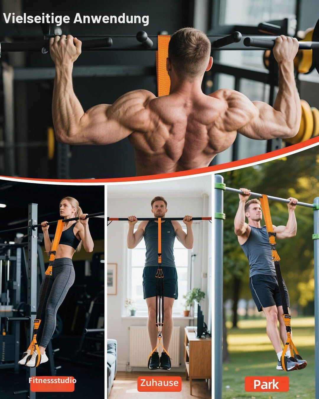 Abahub Klimmzugband Set Klimmzughilfe Widerstandsbänder Pull UP Band für Klimmzüge, Training zu Haus
