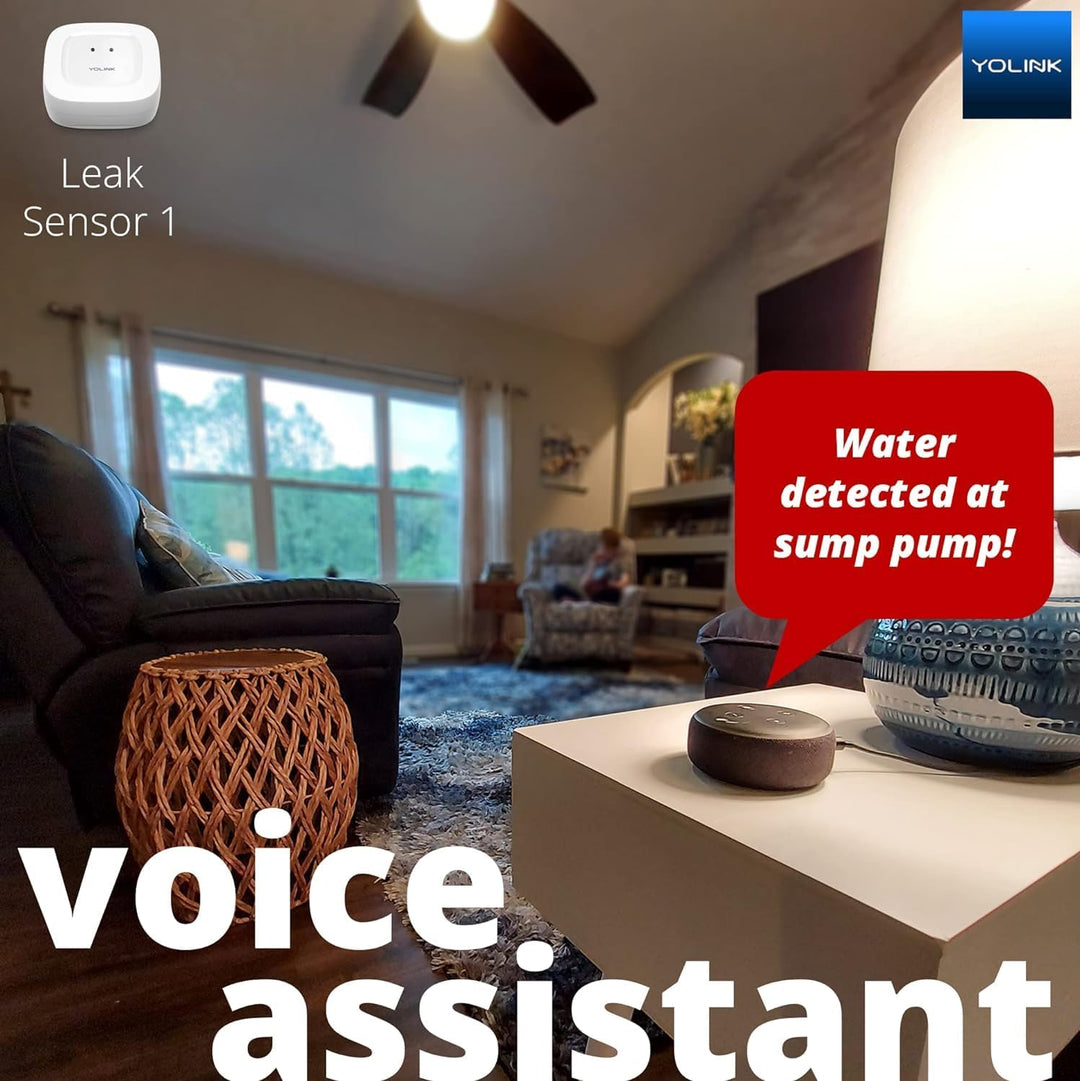 YoLink Smart Home Starter-Set: Wassersensor 3er-Pack & Hub Kit – Sensor kompatibel mit Alexa und IFT