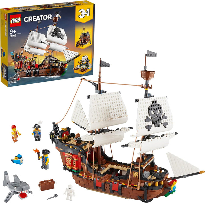 LEGO 31109 Creator 3-in-1 Piratenschiff Set & 42154 Technic Ford GT 2022 Auto-Modellbausatz für Erwa