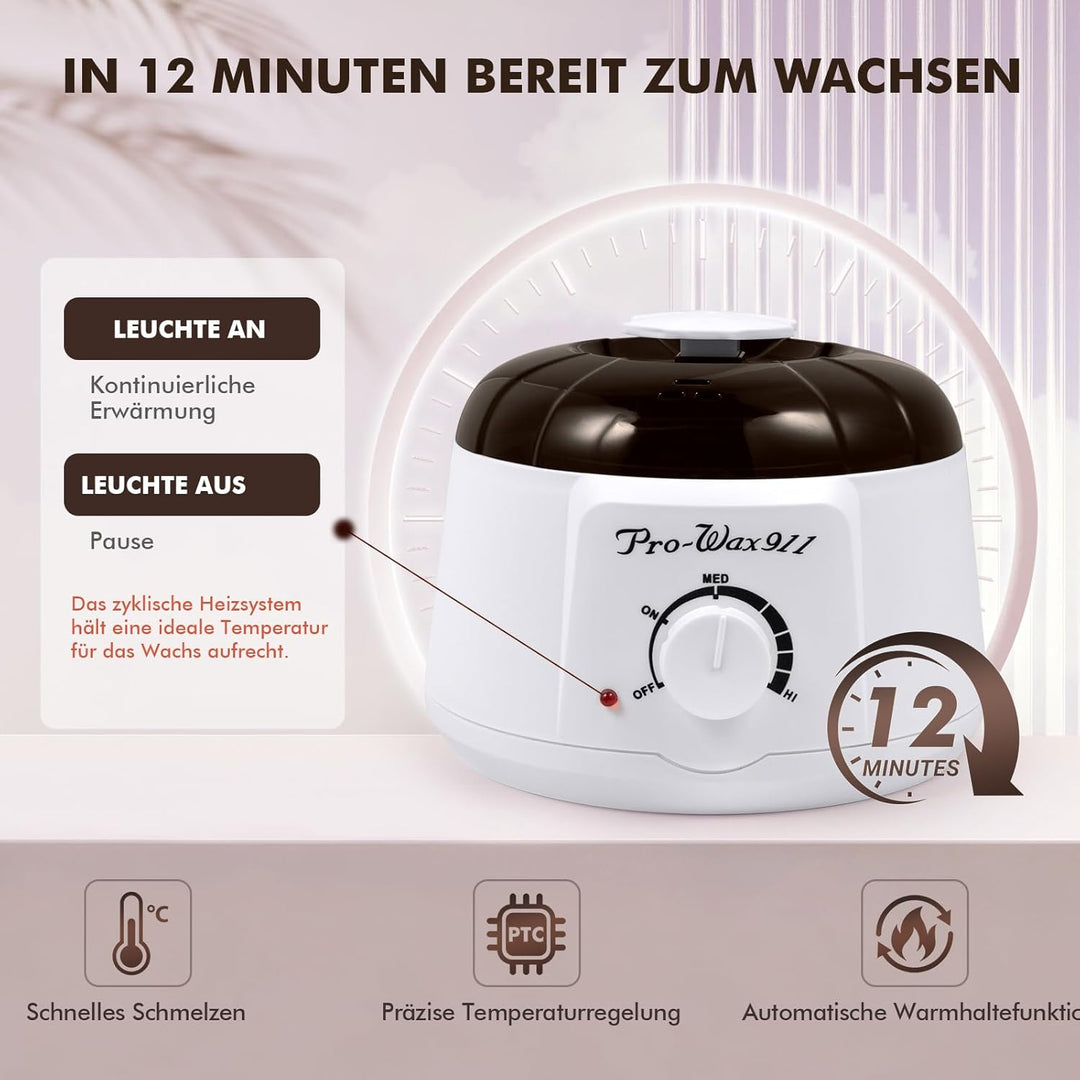 Waxing set, Professionell Wachswärmer Wachs Haarentfernung mit 500g Wax Warmer mit Wachsperlen, Waxi