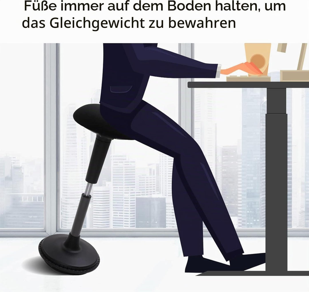 FLEXISPOT Ergonomie Wobble Hocker Arbeitshocker Bürohocker Ergonomische Stehhilfe Hoch verstellbar S