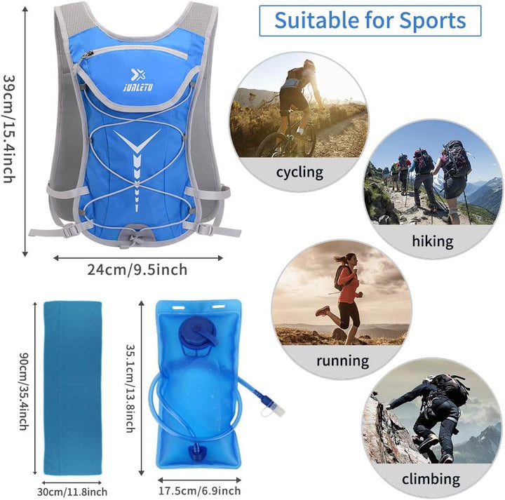 Geila Trinkrucksack mit Blase, 2 l, Trinkweste, atmungsaktiv, leicht, Rucksack, Outdoor, Sport, Mara