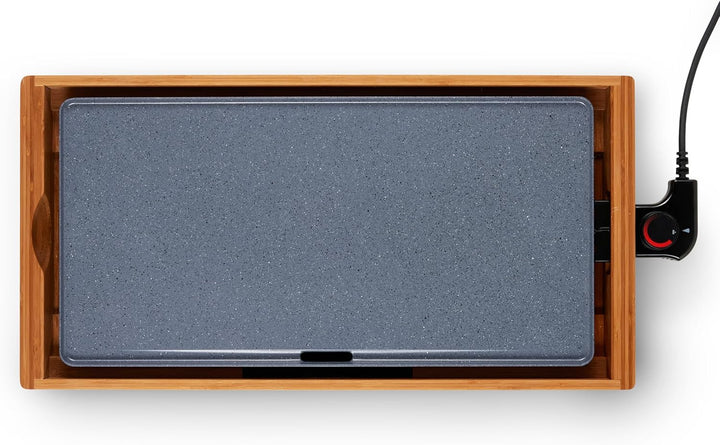 Livoo - Plancha Bambus mit Keramikbeschichtung DOC322-2200 W, 50 x 24,5 cm, ohne PFOA: PFOS, Schwarz
