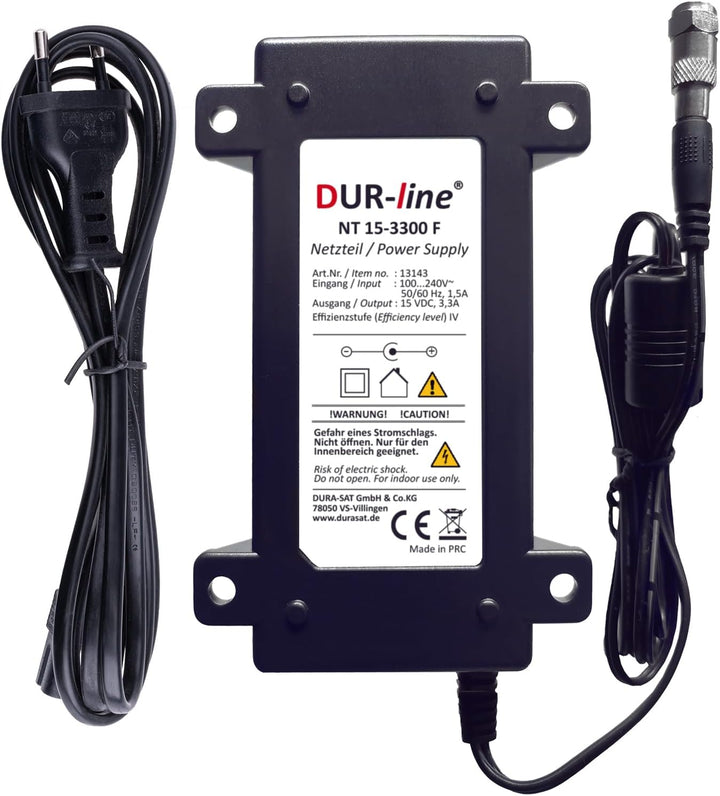 DUR-line NT 15-3300 F - Netzteil passend Kaskaden der 9er, 13er und 17er Serie - F-Anschluss inkl. N