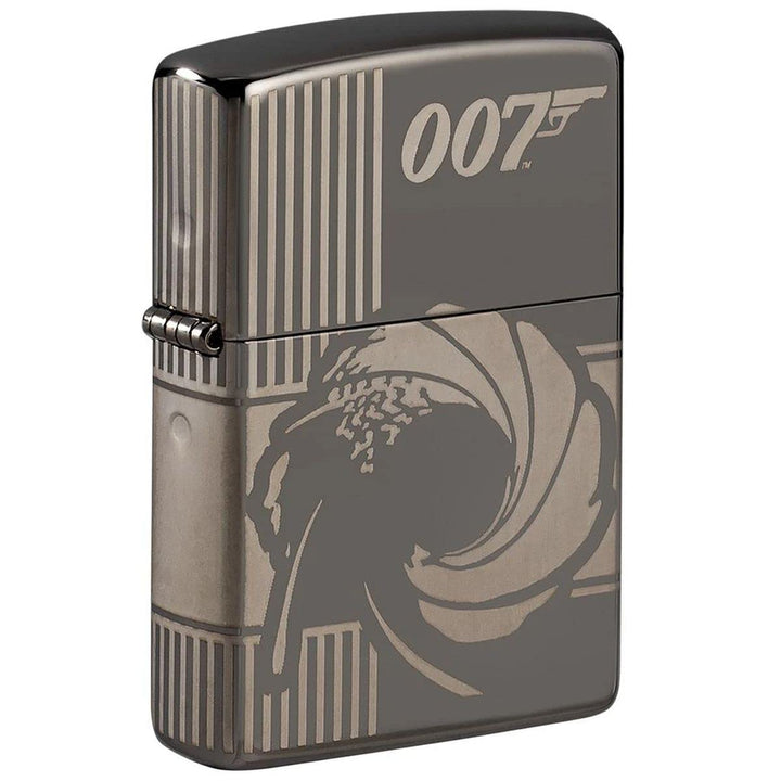 ZIPPO – Sturmfeuerzeug, James Bond™ 007 Bullet Hole, 360° Laser Engraved, Black Ice, nachfüllbar, in