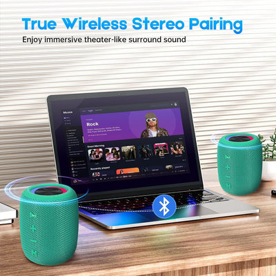 SENXINGYAN 20W Bluetooth Lautsprecher – Tragbare Musikbox mit 360° Stereo-Sound, LED-Lichtshow, IPX6