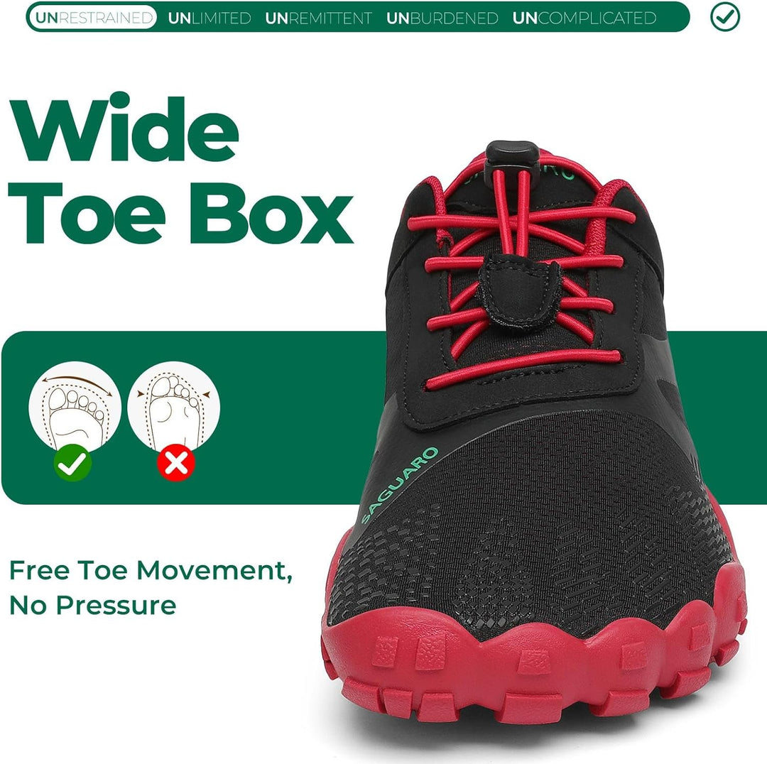 SAGUARO Barfussschuhe Herren Damen Outdoor Sport Fitnessschuhe Traillaufschuhe Gr.35-48 39 EU Ja Rot