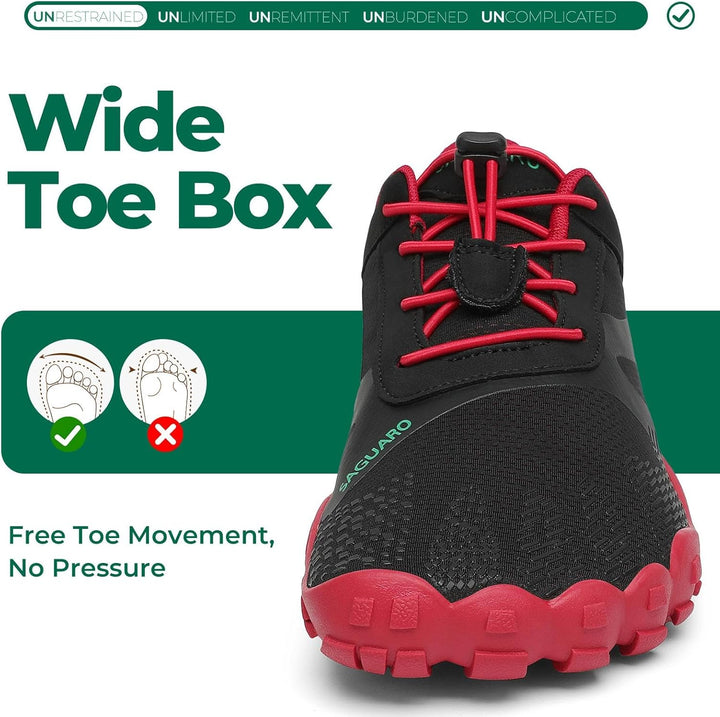 SAGUARO Barfussschuhe Herren Damen Outdoor Sport Fitnessschuhe Traillaufschuhe Gr.35-48 39 EU Ja Rot