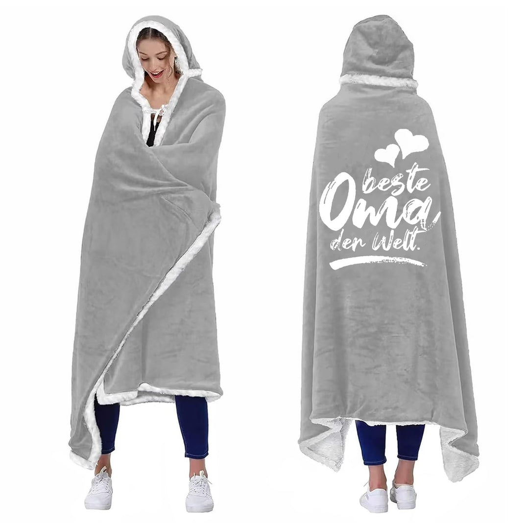 Oma Geschenk, Personalisierte Decke mit ärmeln Oma Geschenke zum Geburtstag, Geburtstagsgeschenk Wei