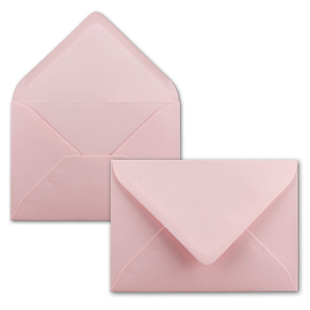 200 Brief-Umschläge - Rosa - DIN C6-114 x 162 mm - Kuverts mit Nassklebung ohne Fenster für Gruss-Ka