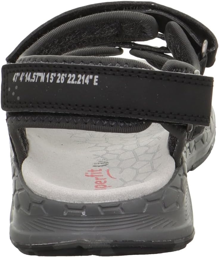 Superfit Jungen Criss Cross Sandale 38 EU Schwarz Hellgrau 0010, 38 EU Schwarz Hellgrau 0010