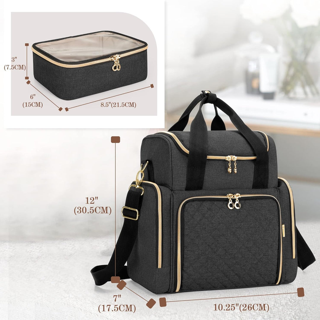 Luxja Kulturtasche Damen, Make Up Organizer Tasche, Kosmetikkofffer für Make up, Kosmetiktasche zum