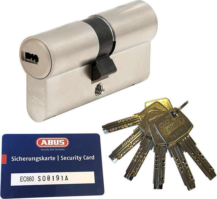 ABUS EC660 Profil-Doppelzylinder Länge (a/b) 45/50mm (c=95mm) mit 6 Schlüssel, mit Sicherungskarte