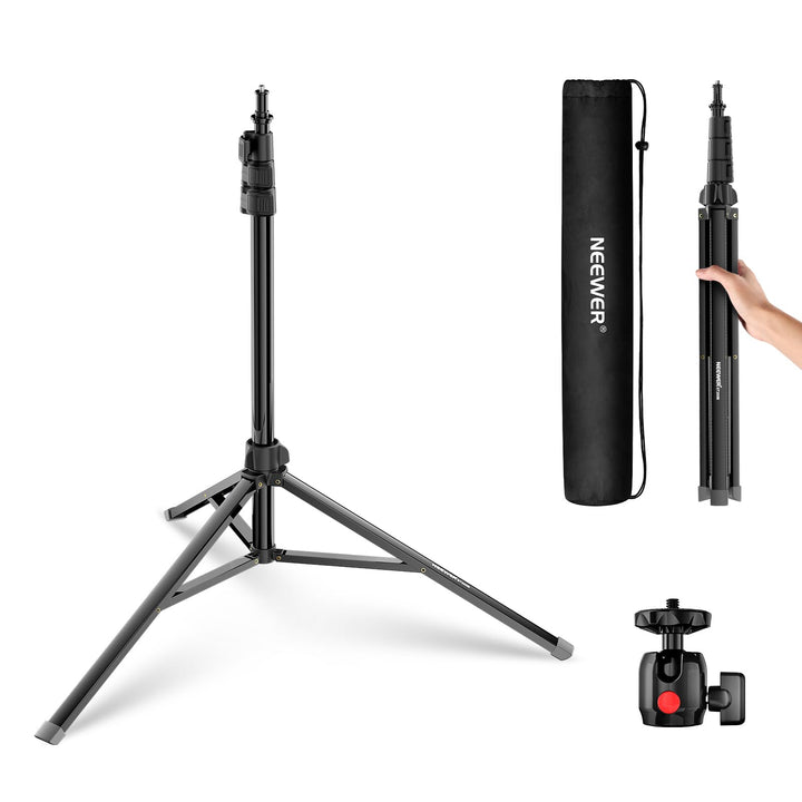 NEEWER ST200B Fotografie Lichtständer, 56–200cm, mit Kugelkopf, 1/4" Schraube, maximale Traglast 4kg