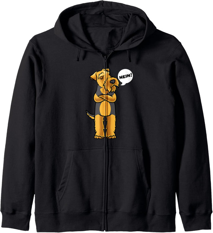 Sturer Welsh Terrier Hund Hundebesitzer Kapuzenjacke