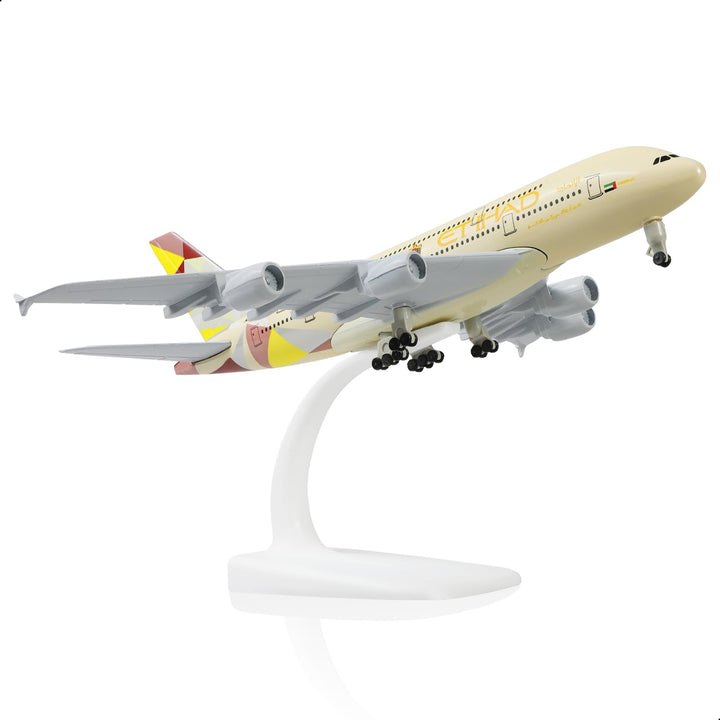 1/300 Metallflugzeugmodell für Etihad A380 für Airbus A380 Modellflugzeug mit Ständer (7.5 Zoll lang